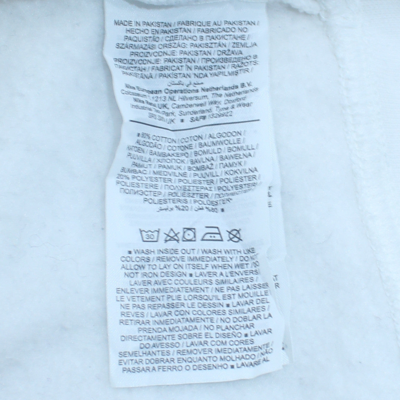 Mens UK Size S Nike White Pullover Sweatshirt