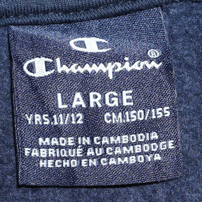 Champion Boys Navy Blue Pullover Hoodie L 11-12Y Cotton Blend