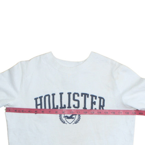 Womens UK Size S Hollister White Pullover Sweatshirt