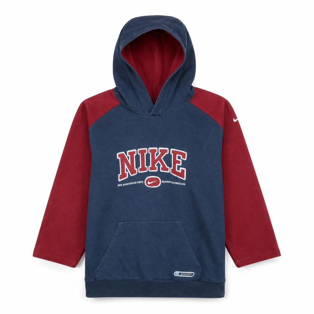 Nike Boys Blue & Red Pullover Hoodie with Logo Print - Size 10-11 Years