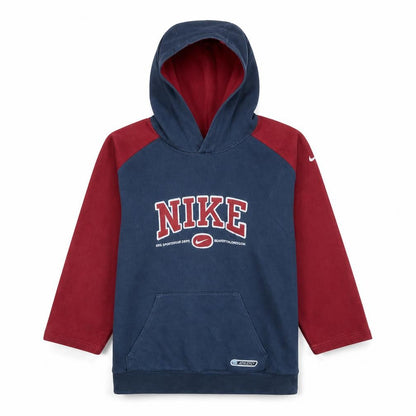 Nike Boys Blue & Red Pullover Hoodie with Logo Print - Size 10-11 Years