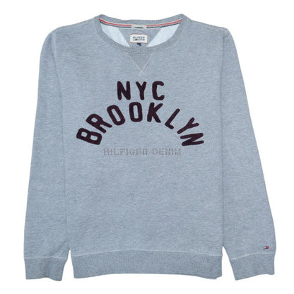Mens UK Size M Hilfiger Denim Grey Pullover Sweatshirt
