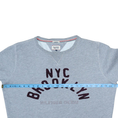 Mens UK Size M Hilfiger Denim Grey Pullover Sweatshirt