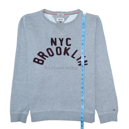 Mens UK Size M Hilfiger Denim Grey Pullover Sweatshirt
