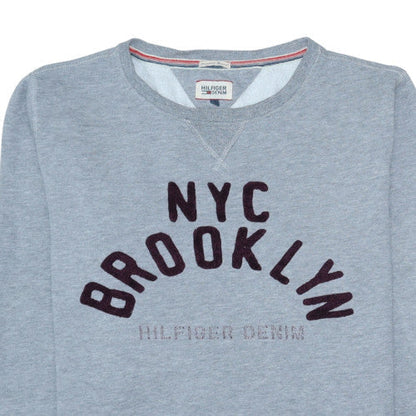 Mens UK Size M Hilfiger Denim Grey Pullover Sweatshirt
