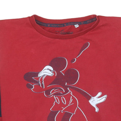 Disney Boys Red Mickey Mouse OMG Sweatshirt 16 Years Crew Neck Cotton