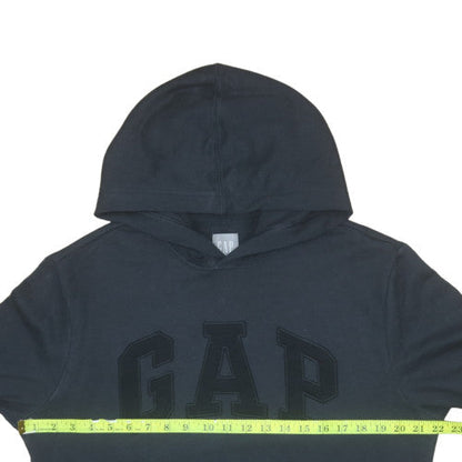 Gap Men's Black Pullover Hoodie Medium Fleece Logo Sweatshirt
