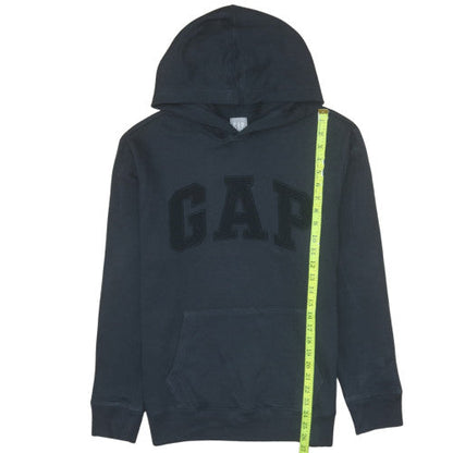 Gap Men's Black Pullover Hoodie Medium Fleece Logo Sweatshirt