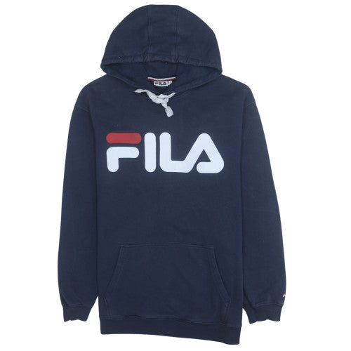 Mens UK Size L FILA Blue Pullover Hoodie