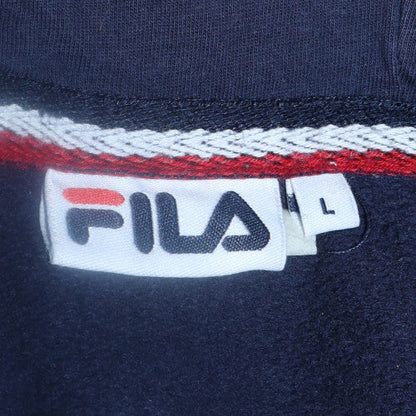Mens UK Size L FILA Blue Pullover Hoodie