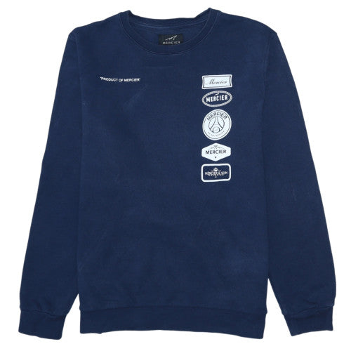 Mens UK Size L Mercier Blue Pullover Sweatshirt