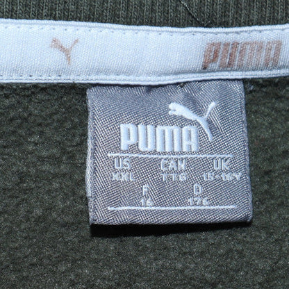 Puma Boys Green Crew Neck Sweatshirt Size 14 Years Fleece Logo Pullover