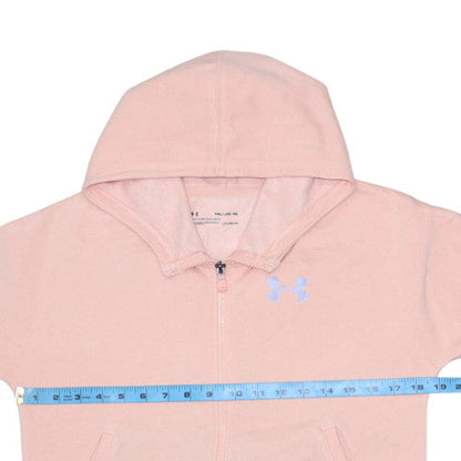 Under Armour Girls Pink Full Zip Hoodie YXL Size 158-170 ColdGear Fleece