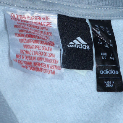 Adidas Boys Grey Crew Neck Sweatshirt Size 164 L Sportswear
