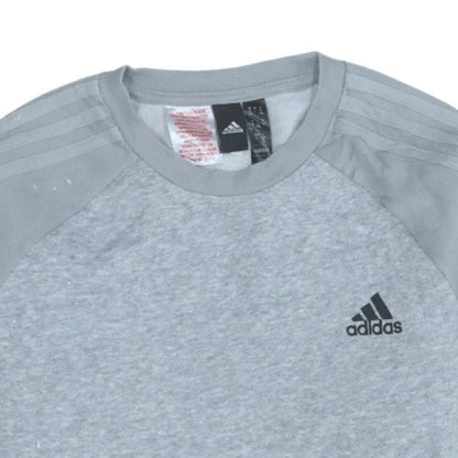 Adidas Boys Grey Crew Neck Sweatshirt Size 164 L Sportswear