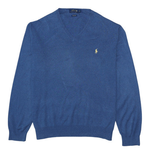 Mens UK Size XL Polo Ralph Lauren Blue Pullover Jumper