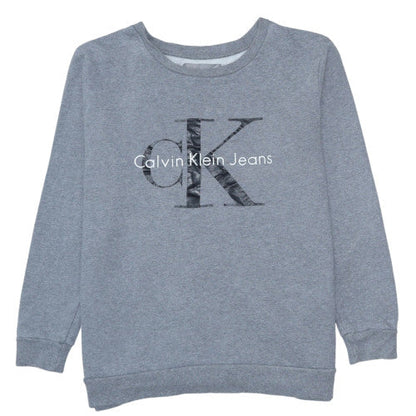 Womens UK Size M Calvin Klein Jeans Grey Pullover Sweatshirt