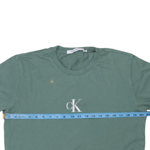 Mens UK Size L Calvin Klein Jeans Green  T-Shirt