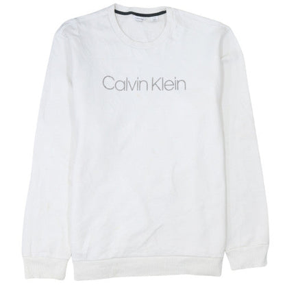 Mens UK Size XL Calvin Klein White Pullover Sweatshirt