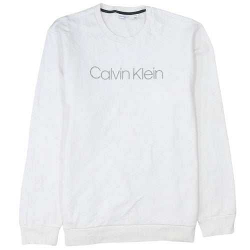 Mens UK Size XL Calvin Klein White Pullover Sweatshirt