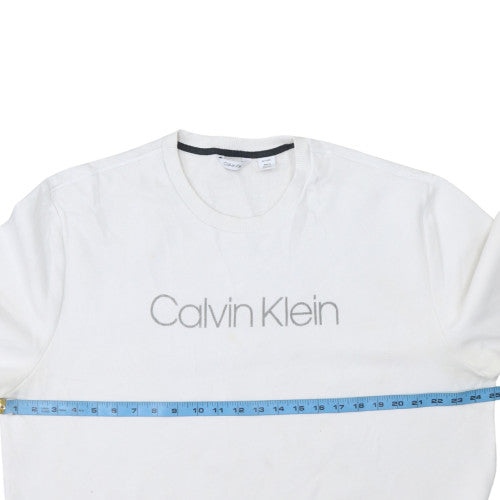 Mens UK Size XL Calvin Klein White Pullover Sweatshirt