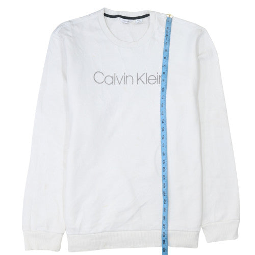 Mens UK Size XL Calvin Klein White Pullover Sweatshirt