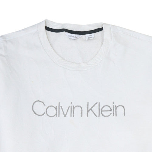 Mens UK Size XL Calvin Klein White Pullover Sweatshirt