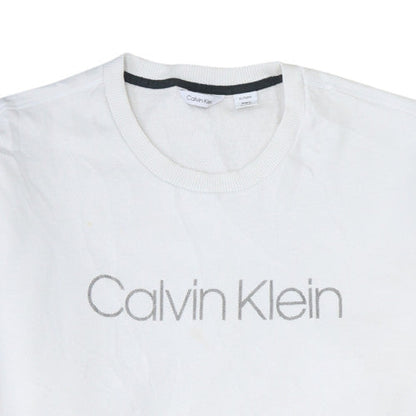 Mens UK Size XL Calvin Klein White Pullover Sweatshirt