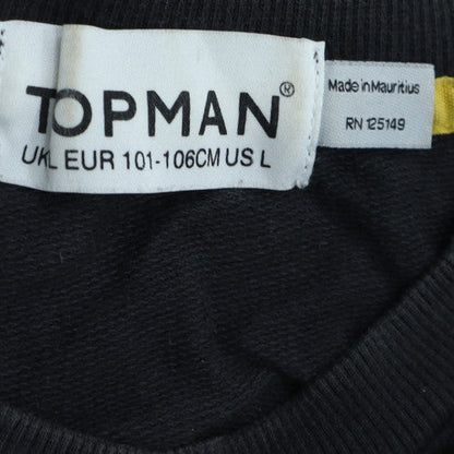 Mens UK Size L Topman Black Pullover Sweatshirt