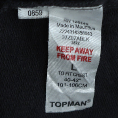 Mens UK Size L Topman Black Pullover Sweatshirt