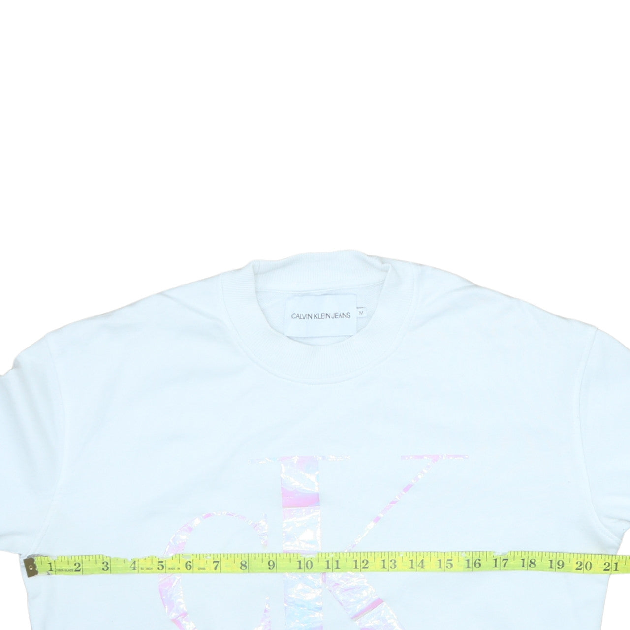 Womens UK Size M Calvin Klein Jeans White Pullover Sweatshirt