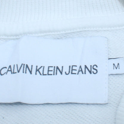 Womens UK Size M Calvin Klein Jeans White Pullover Sweatshirt