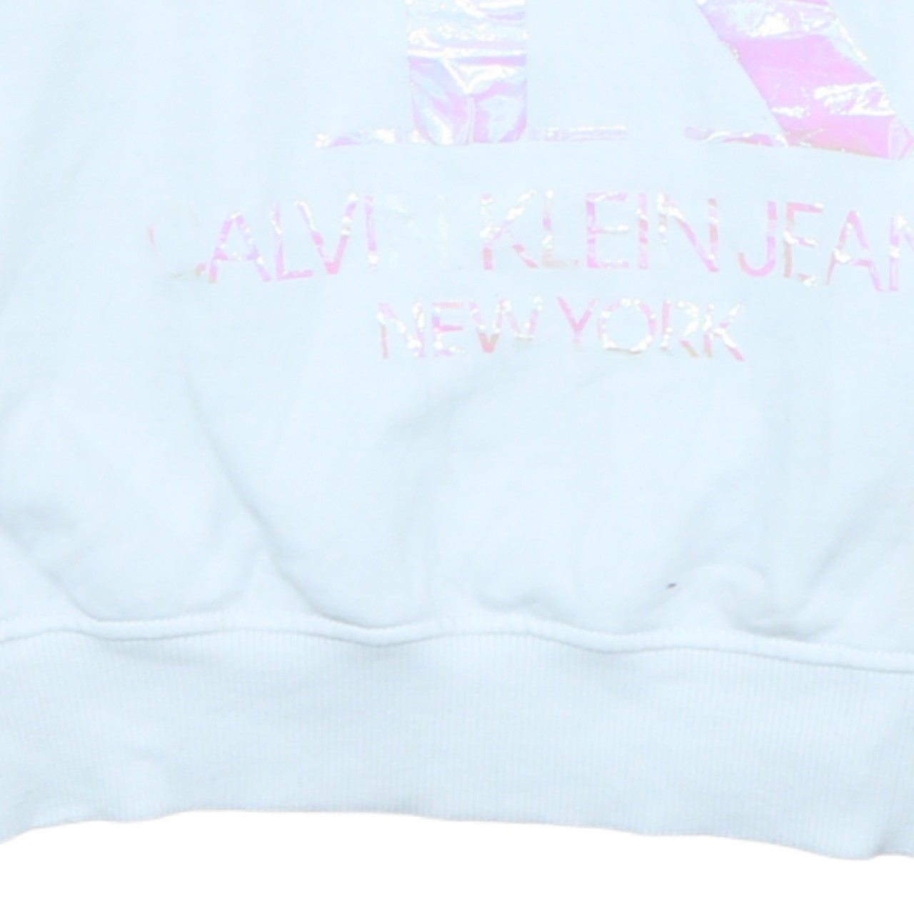 Womens UK Size M Calvin Klein Jeans White Pullover Sweatshirt