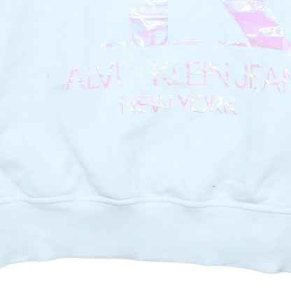 Womens UK Size M Calvin Klein Jeans White Pullover Sweatshirt