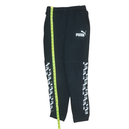 Puma Boys Black Jogger Sweatpants 13-14 Years Regular Fit Elastic Waist