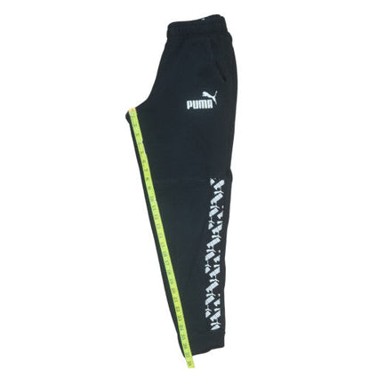 Puma Boys Black Jogger Sweatpants 13-14 Years Regular Fit Elastic Waist