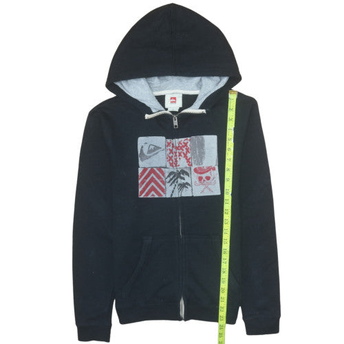 Womens UK Size 14 Quiksilver Black Full Zip Hoodie