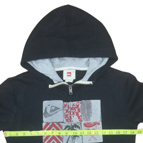 Womens UK Size 14 Quiksilver Black Full Zip Hoodie