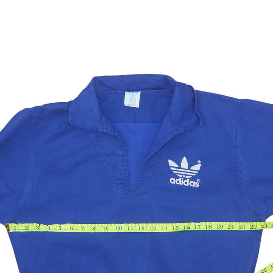 Womens UK Size 14 adidas Blue Henley Sweatshirt