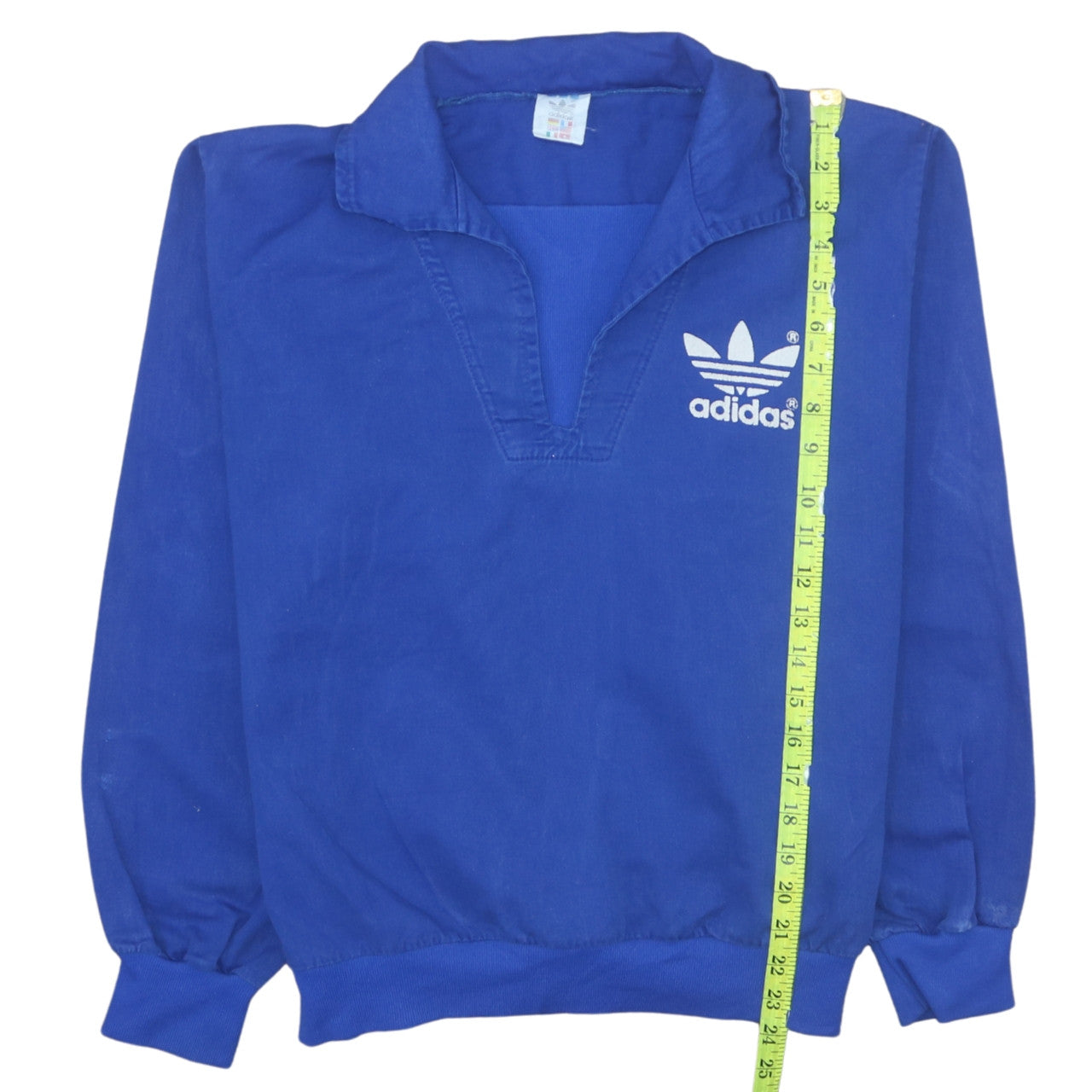 Womens UK Size 14 adidas Blue Henley Sweatshirt