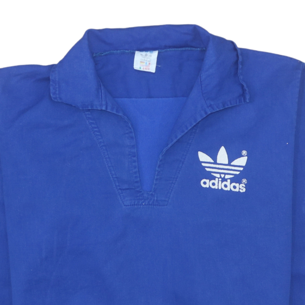 Womens UK Size 14 adidas Blue Henley Sweatshirt
