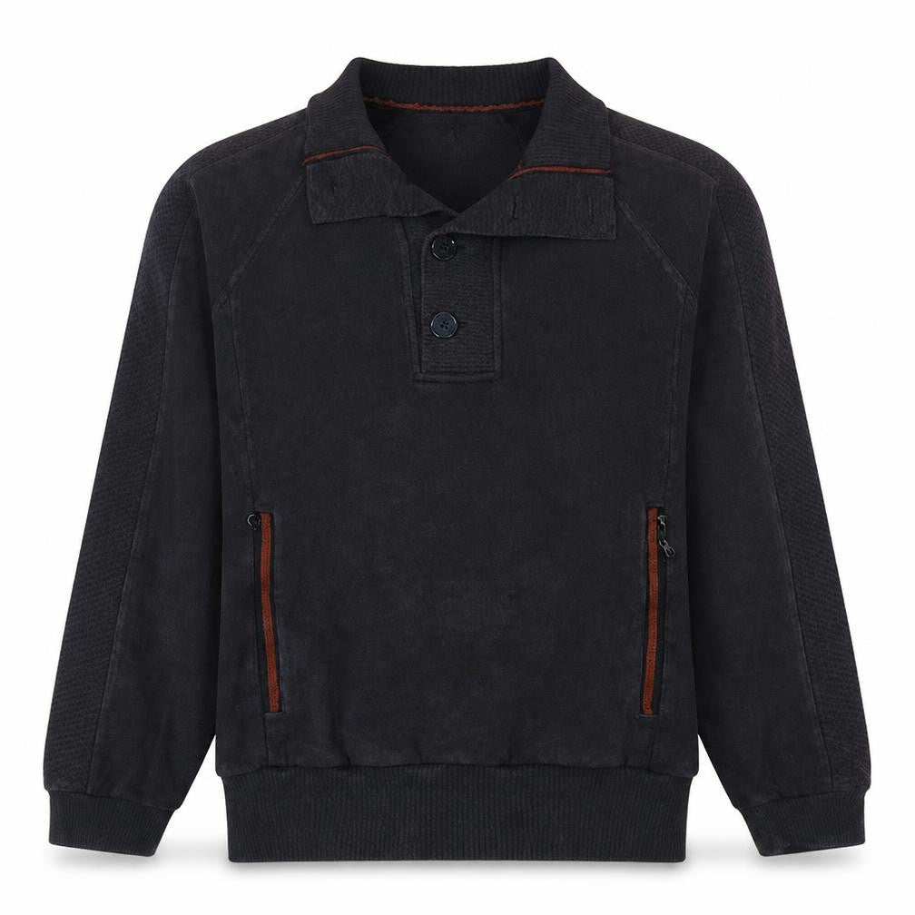 Mens UK Size M Armani Jeans Black Henley Sweatshirt