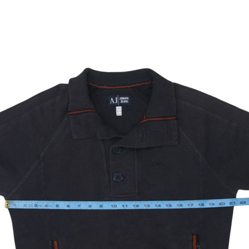 Mens UK Size M Armani Jeans Black Henley Sweatshirt
