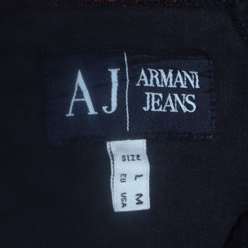 Mens UK Size M Armani Jeans Black Henley Sweatshirt