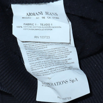 Mens UK Size M Armani Jeans Black Henley Sweatshirt