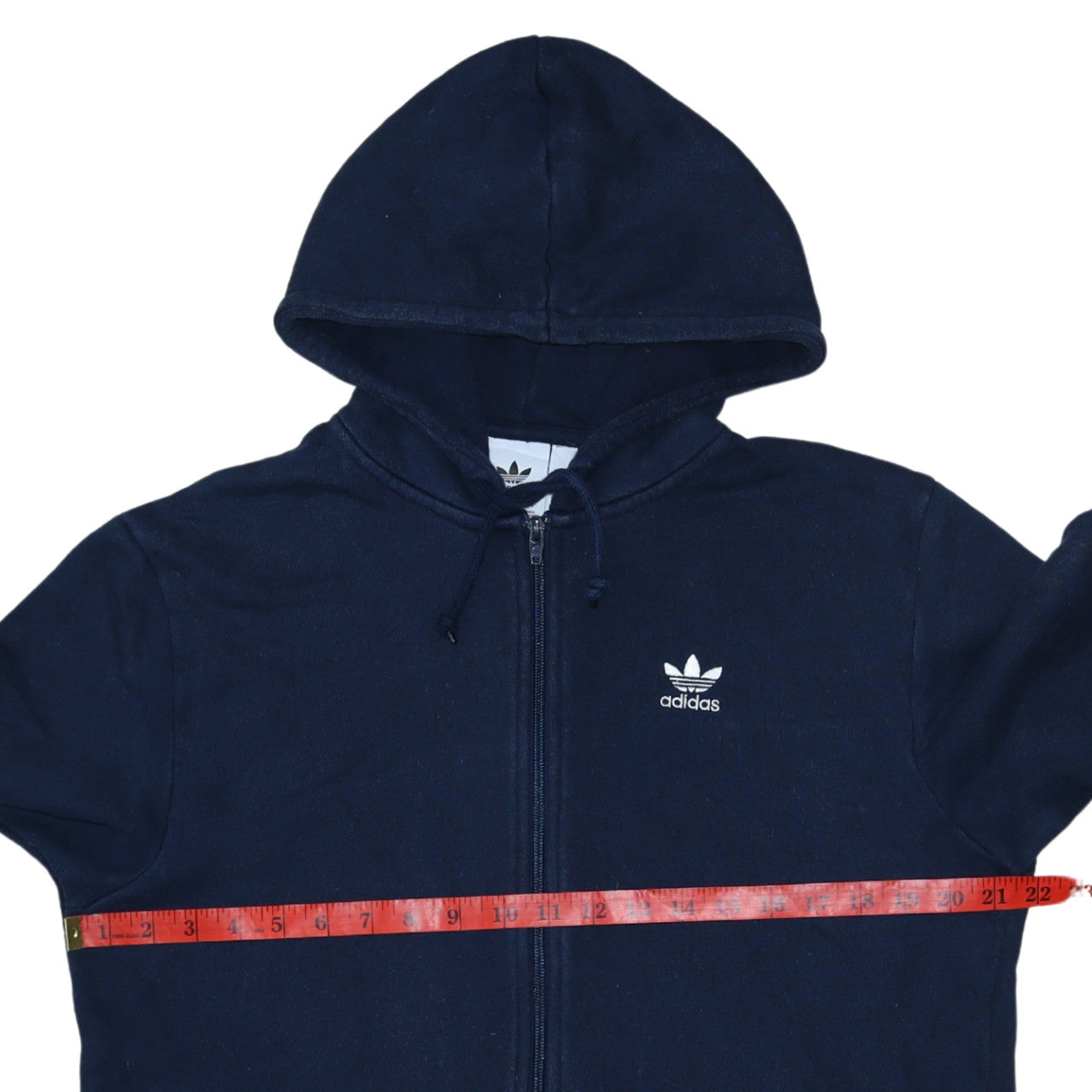 Mens UK Size M adidas Blue Full Zip Hoodie