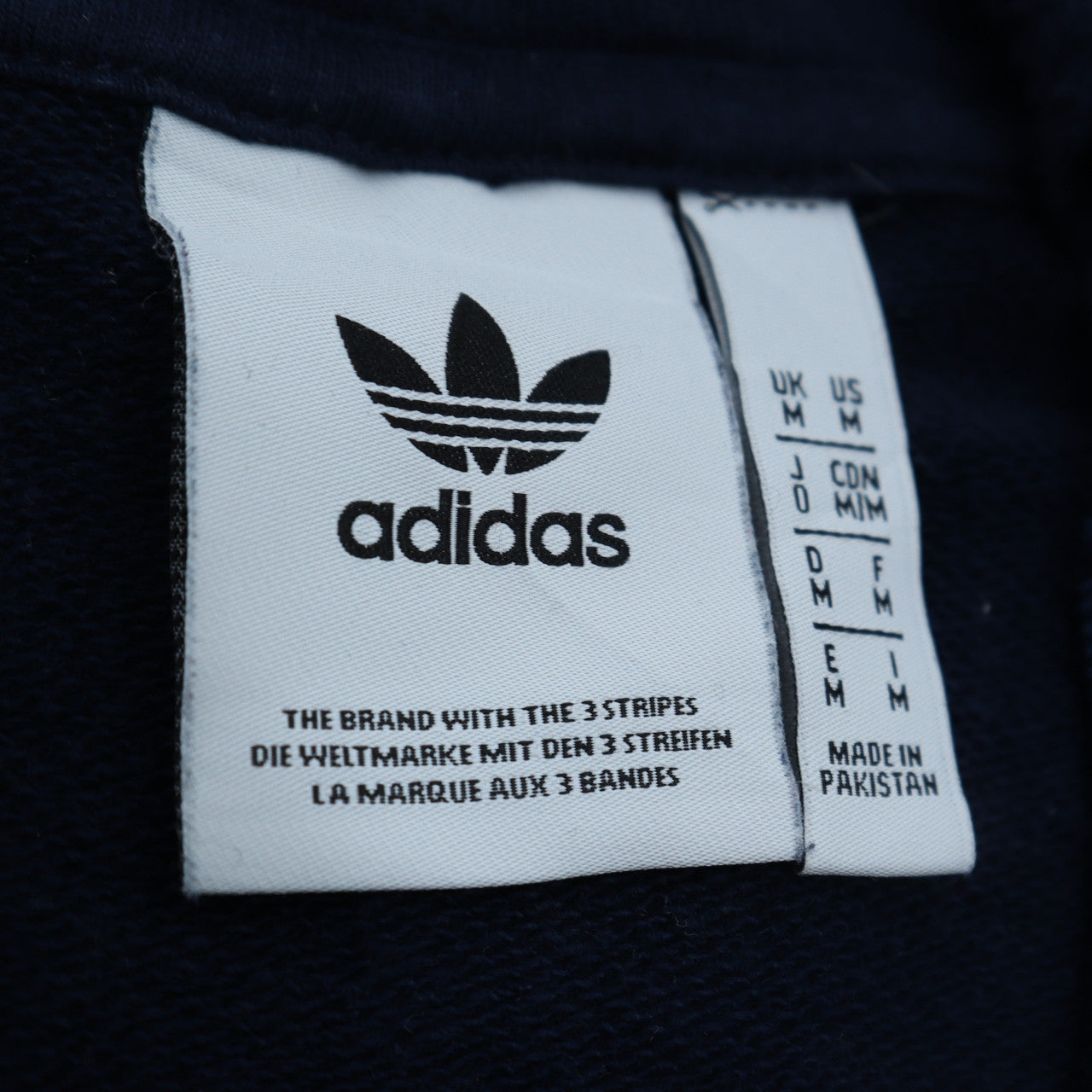 Mens UK Size M adidas Blue Full Zip Hoodie