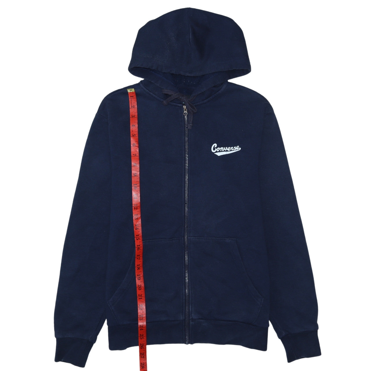 Mens UK Size S Converse Blue Full Zip Hoodie