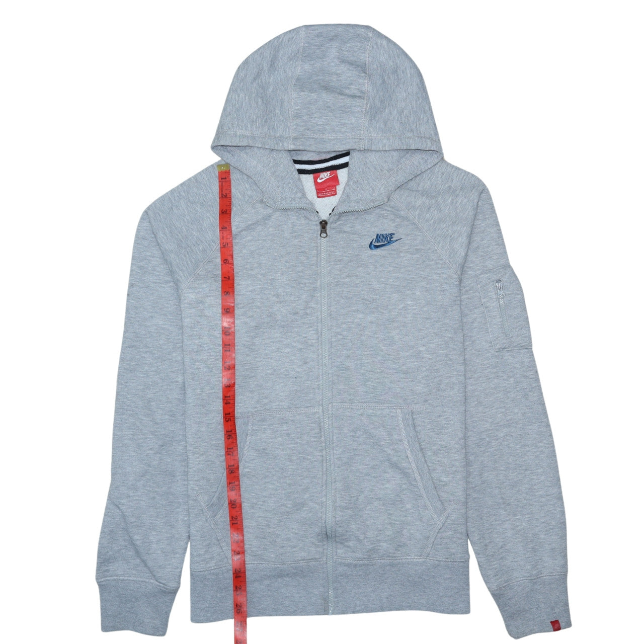 Mens UK Size L Nike Grey Full Zip Hoodie