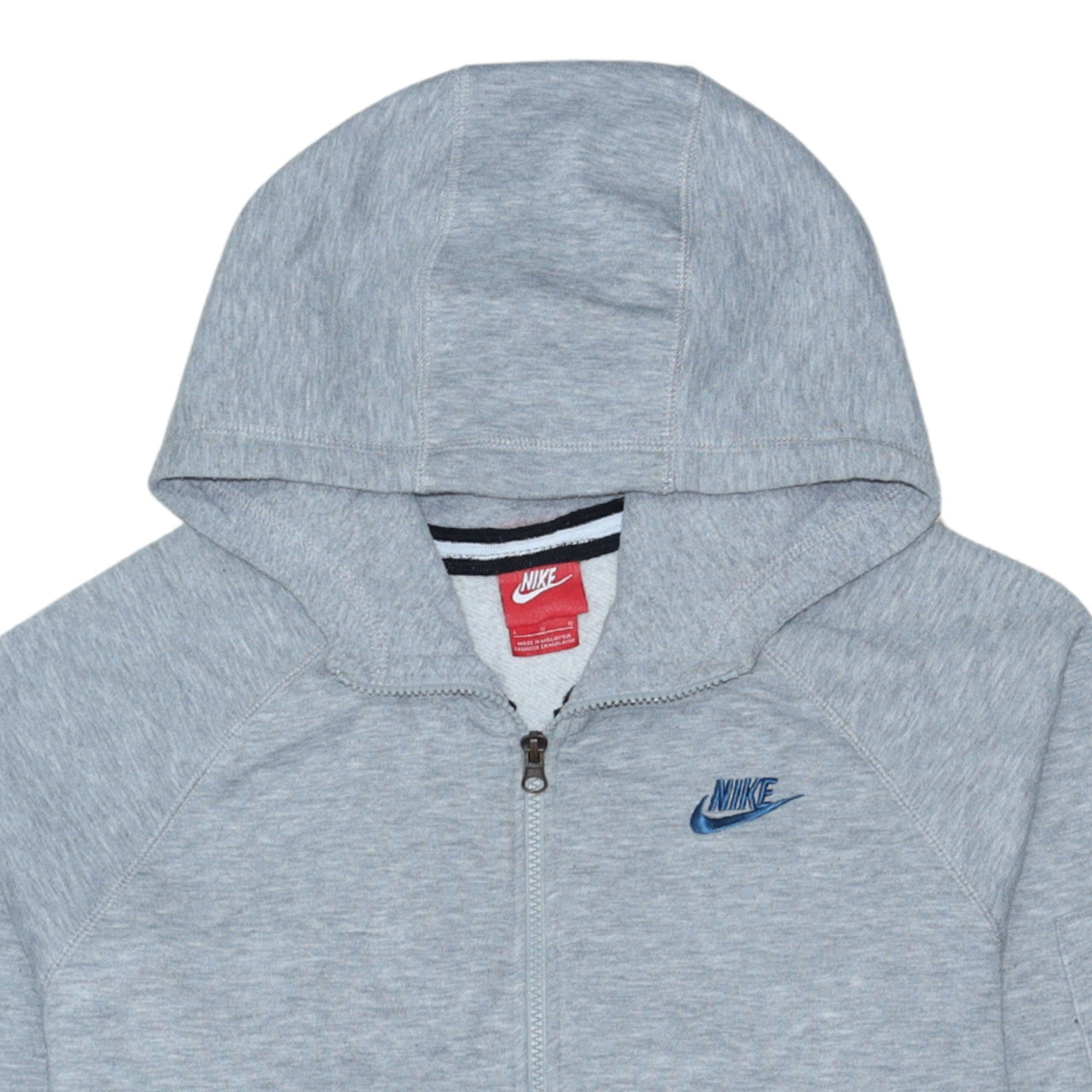 Mens UK Size L Nike Grey Full Zip Hoodie